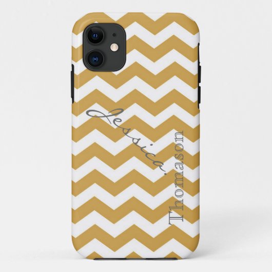 トレンディーの黄色い山形のジグザグ模様 Case-Mate iPhoneケース (裏面)