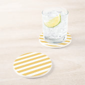 トレンディーの黄色と白の幅の広い横ストライプ線 コースター (側面)