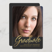 トレンディーの2019年の卒業によって複雑にされるストライプな写真 招待状 (正面/裏面)