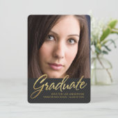 トレンディーの2019年の卒業によって複雑にされるストライプな写真 招待状 (スタンド正面)