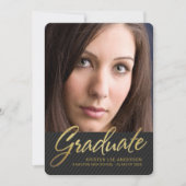 トレンディーの2019年の卒業によって複雑にされるストライプな写真 招待状 (正面)