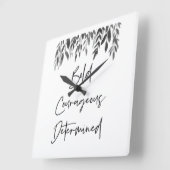 トレンディーはっきりしたの果敢な決意 スクエア壁時計 (傾斜)