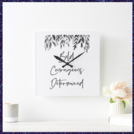 トレンディーはっきりしたの果敢な決意 スクエア壁時計