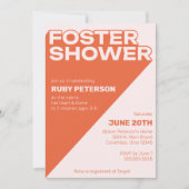 トレンディーはっきりしたタイポグラフィカラーブロックフォスターシャワー 招待状 (正面)