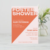 トレンディーはっきりしたタイポグラフィカラーブロックフォスターシャワー 招待状 (スタンド正面)