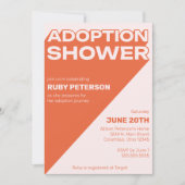 トレンディーはっきりしたタイポグラフィカラーブロック採用シャワー 招待状 (正面)