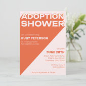 トレンディーはっきりしたタイポグラフィカラーブロック採用シャワー 招待状 (スタンド正面)