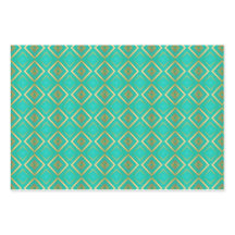 トレンディーはっきりしたターコイズブルーおよび金ゴールドプリント