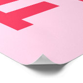 トレンディーはっきりしたピンクと赤ガーリー30歳の誕生日のサイン ポスター (角)