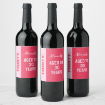 トレンディーはっきりしたピンクと赤ガーリー30歳の誕生日