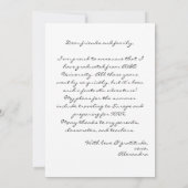 トレンディーはっきりしたブラックタイポグラフィ写真2023卒業 案内状 (裏面)