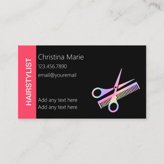 トレンディーはっきりしたヘアスタイリスト 名刺 (正面)