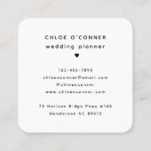 トレンディーはっきりしたモノグラムオレンジイニシャルスクリプト名 スクエア名刺 (裏面)