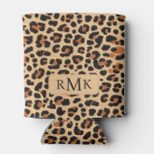 トレンディーはっきりしたレオパードカスタムプリント3文字モノグラム 缶クーラー (裏面)