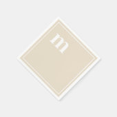 トレンディーはっきりしたロワーケースモノグラムシャンパンベージュ スタンダードカクテルナプキン (角)