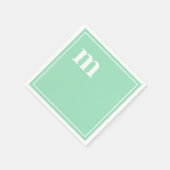 トレンディーはっきりした小文字モノグラムシーフオムグリーン スタンダードカクテルナプキン (角)