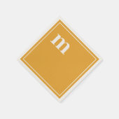 トレンディーはっきりした小文字モノグラムマリゴルドイエロー スタンダードカクテルナプキン (角)