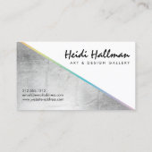トレンディーはっきりした銀ホログラフィフェイクックカラーブロック 名刺 (裏面)