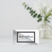 トレンディーはっきりした銀ホログラフィフェイクックカラーブロック 名刺 (スタンド正面)