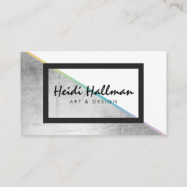 トレンディーはっきりした銀ホログラフィフェイクックカラーブロック 名刺