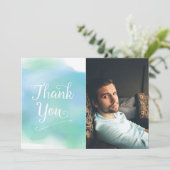 トレンディーは写真カード青感謝していしています サンキューカード (スタンド正面)