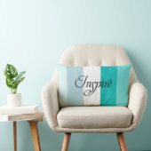 トレンディーは青くストライプのな装飾用クッションをインスパイア ランバークッション (椅子)