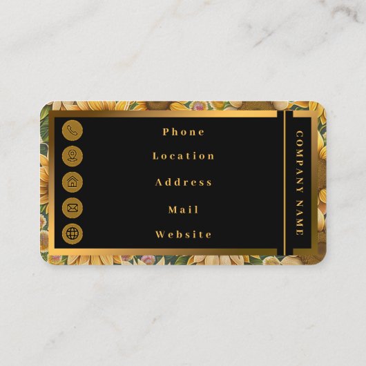 トレンディーひまわりビューティフルコレクション 名刺 (裏面)