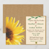 トレンディーひまわり結婚式招待状 招待状 (正面/裏面)