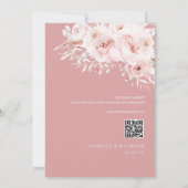 トレンディーほこりっぽいバラフローラ結婚式招待状 招待状 (裏面)