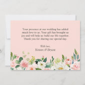 トレンディーほこりっぽいバラ赤面フローラ幾何結婚型 サンキューカード (裏面)