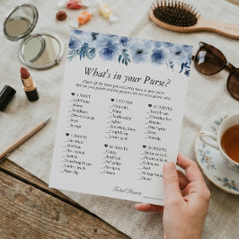 トレンディーほこりっぽいブルーフローラあなたの財布のゲームの中に何が チラシ