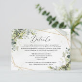 トレンディーほこりまみれの緑のユーカリ葉金ゴールド詳細 エンクロージャーカード (スタンド正面)