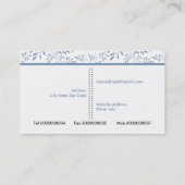 トレンディーほこりま葉り青花柄と額縁 名刺 (裏面)