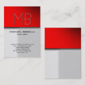 トレンディーぽちゃぽちゃぽちゃのグレー赤の魅力的な名刺 名刺 (正面/裏面)