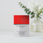 トレンディーぽちゃぽちゃぽちゃのグレー赤の魅力的な名刺 名刺 (スタンド正面)