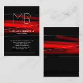 トレンディーぽちゃぽちゃぽちゃの黒いモノグラムの名刺 名刺 (正面/裏面)