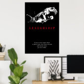 トレンディーやる気を起こさせるリーダーシップタイガー白黒 ポスター (ホームオフィス)