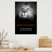 トレンディーやる気を起こさせる信じイン・ユー・ライオンズ ポスター (キッチン)