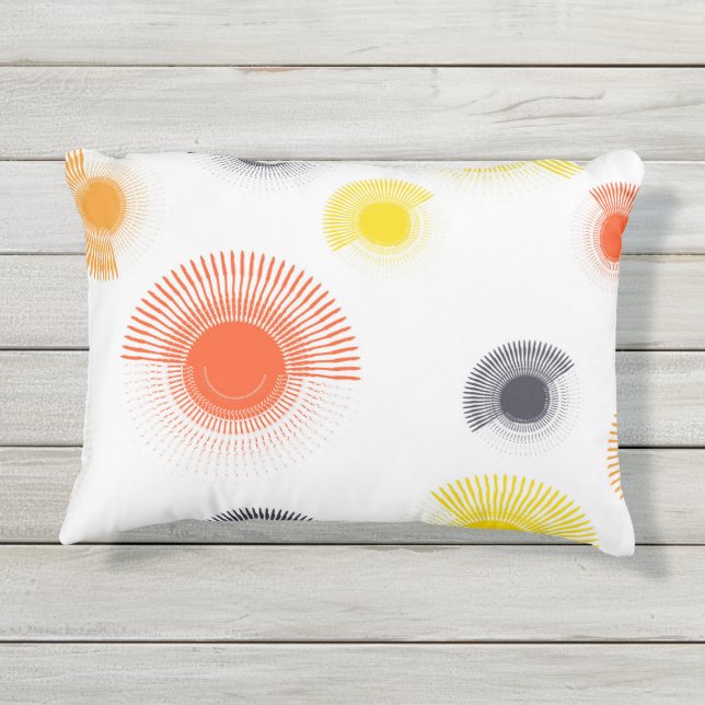 トレンディーよくはしゃぐ、生き生き、カッコいい円形の幾何学的 アウトドアクッション (裏面)