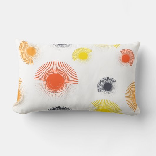 トレンディーよくはしゃぐ、生き生き、カッコいい円形の幾何学的 ランバークッション (正面)