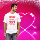 トレンディーより多くのAmor Por好意レッドとピンクシンプルの Tシャツ