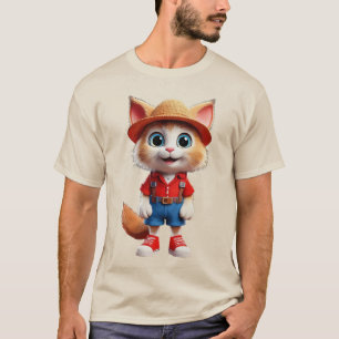 トレンディーを着た猫のグラフィック Tシャツ