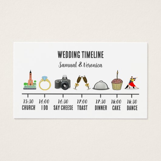 トレンディーアイコン結婚のタイムラインカード (正面)