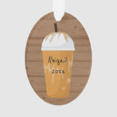 トレンディーアイスコーヒーパーソナライズされたホリデークリスマス オーナメント (裏面)