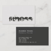 トレンディーアイボリーグレイフィットネススポーツプロフェッショナル 名刺 (正面/裏面)