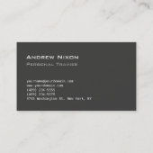 トレンディーアイボリーグレイフィットネススポーツプロフェッショナル 名刺 (裏面)