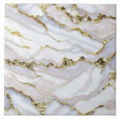 トレンディーアガテマーブルホワイト金ゴールドコレクション タイル (正面)