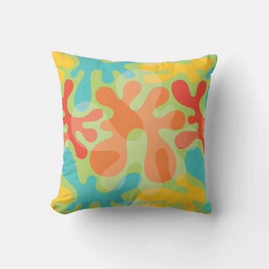 トレンディーアクアイエローアクアオーガニックパタン枕 クッション (正面)