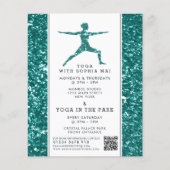 トレンディーアクアグリッターエフェクトヨガクラス広告ズ チラシ (正面)