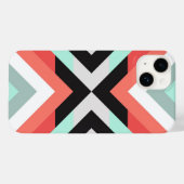 トレンディーアクアコーラルジオメトリックカラーブロックデザインCas Case-Mate iPhoneケース (裏面 (横))